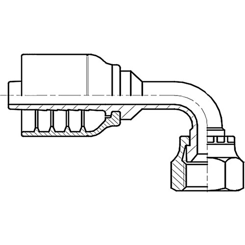 2020JIC FEMALE SWIVEL 90° BENT TUBE MED