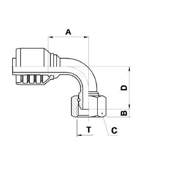 2 in BOX 3232 BSPP FEMALE 90° BENT TUBE